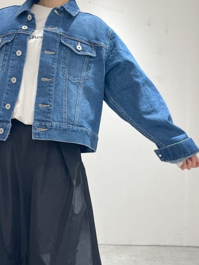 yuuさんの「OPAQUE.CLIP｜◆ストレッチデニムジャケット【洗濯機洗い可】」を使ったコーディネート