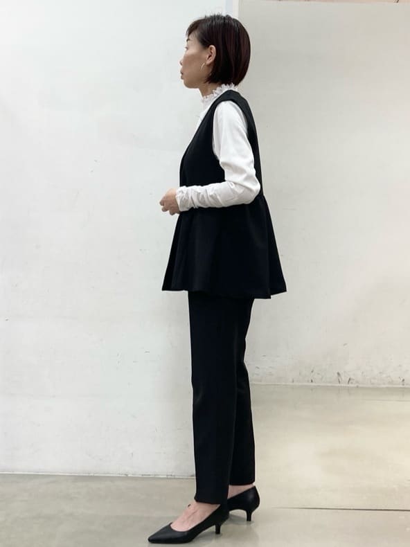 fujiさんの「THE SHOP TK｜◆【汚れ＆シワが付きにくい/セレモニー/通勤】ダブルクロスジレ/洗濯機OK」を使ったコーディネート