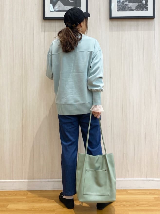 natsuさんの「SHOO･LA･RUE｜◆【洗える/S-LL】長めのリブでお袖すっきり 異素材トップス」を使ったコーディネート