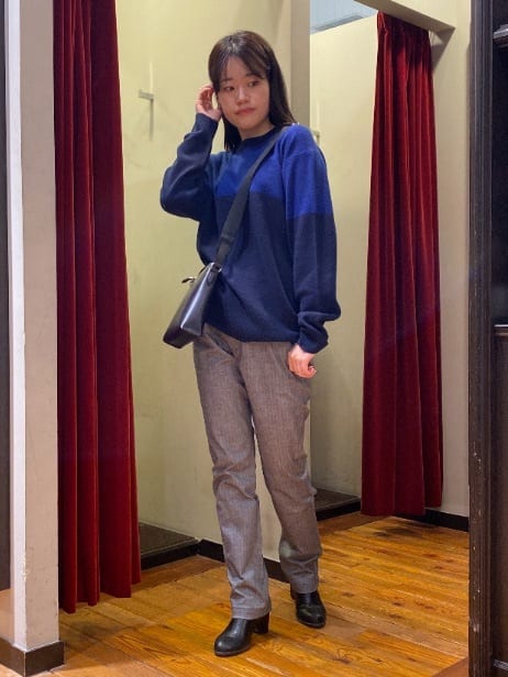 かわぴーさんの「TAKEO KIKUCHI｜【Made in JAPAN】播州織 ヘリンボン ストレート パンツ」を使ったコーディネート