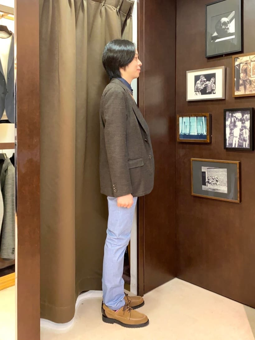 コバヤシさんの「TAKEO KIKUCHI｜【Made in JAPAN】播州織 ヘリンボン ストレート パンツ」を使ったコーディネート