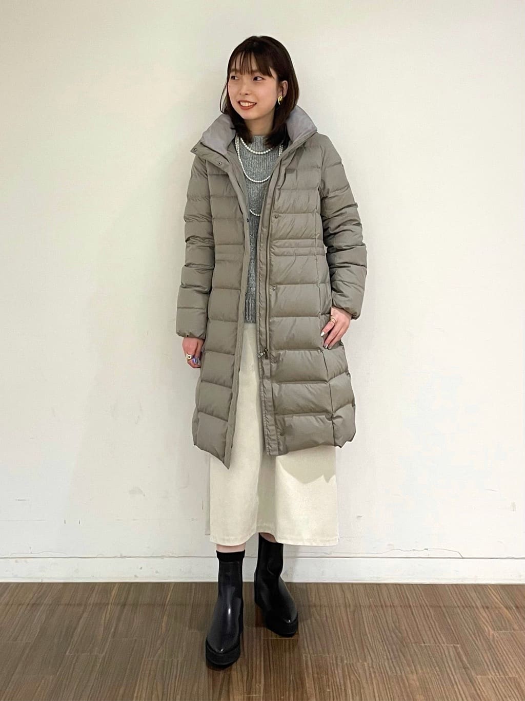 ねねさんの「INDIVI｜【マルチWAY】3点セットパール調ネックレス」を使ったコーディネート