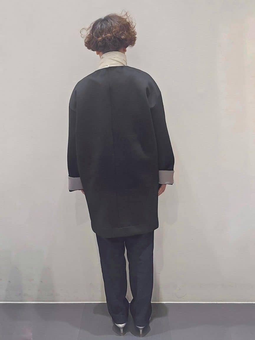 ゆきをさんの「OPAQUE.CLIP｜◆ノーカラーZIPミドルコート【洗濯機洗い可／抗ピル】」を使ったコーディネート