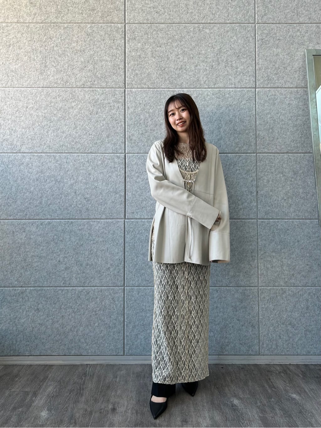 ishikawaさんの「CODE A｜stretch lace cami dress」を使ったコーディネート