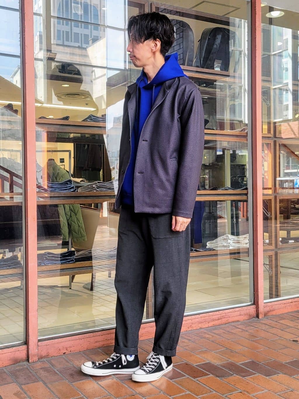 piroyaさんの「TAKEO KIKUCHI｜【DOWN FABRIC】ダウンファブリック スタンドカラーブルゾン」を使ったコーディネート