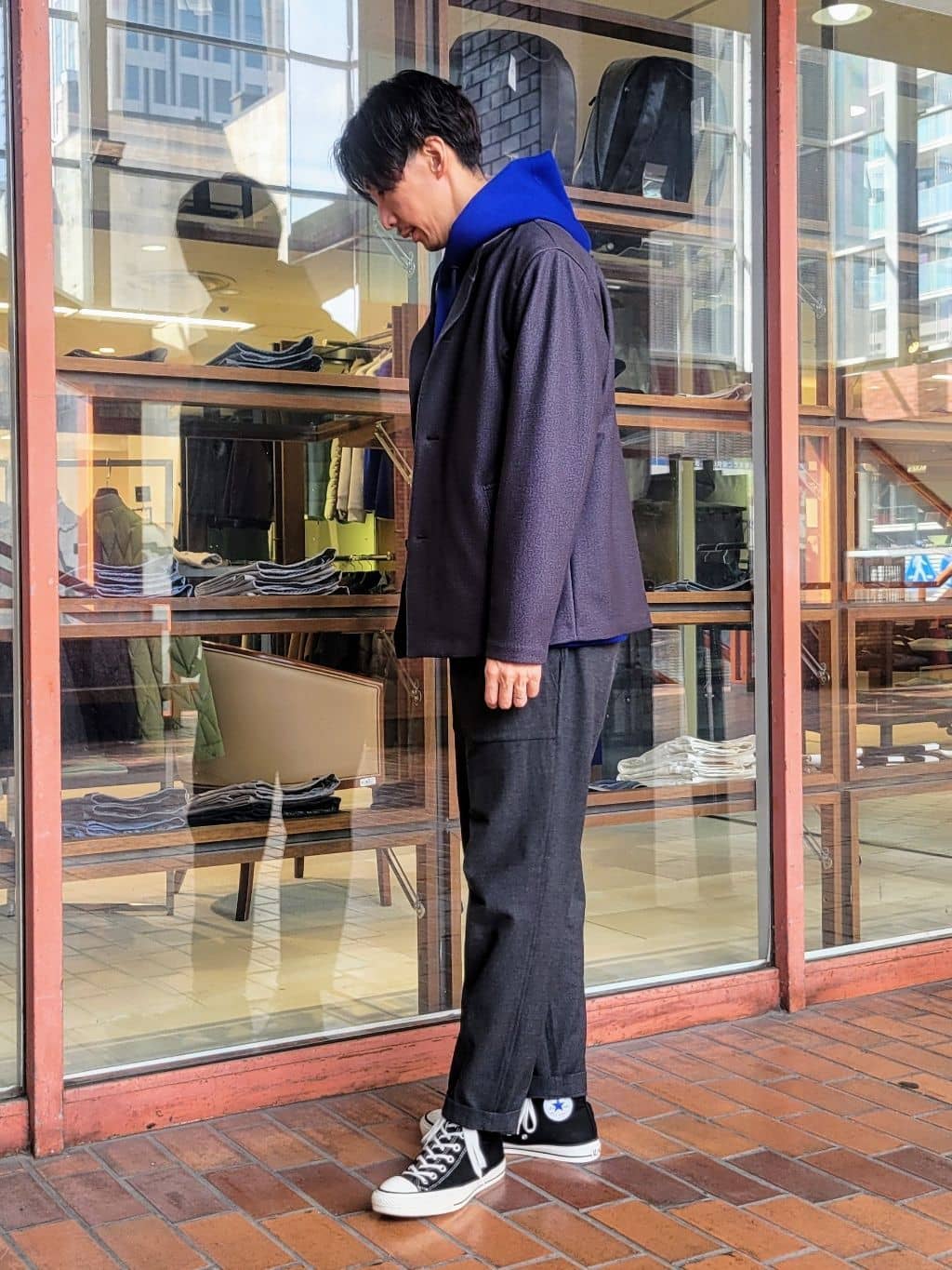 piroyaさんの「TAKEO KIKUCHI｜【DOWN FABRIC】ダウンファブリック スタンドカラーブルゾン」を使ったコーディネート