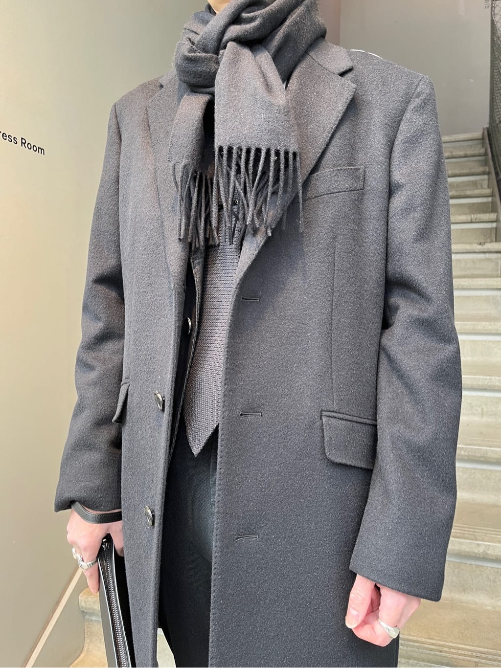Shintaroさんの「TAKEO KIKUCHI｜ウールカシミヤブレンド チェスターコート」を使ったコーディネート