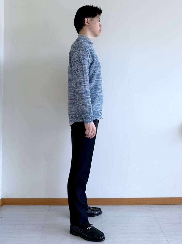 イッシーさんの「TAKEO KIKUCHI｜ハットモチーフ ジャカード ストライプ シャツ」を使ったコーディネート
