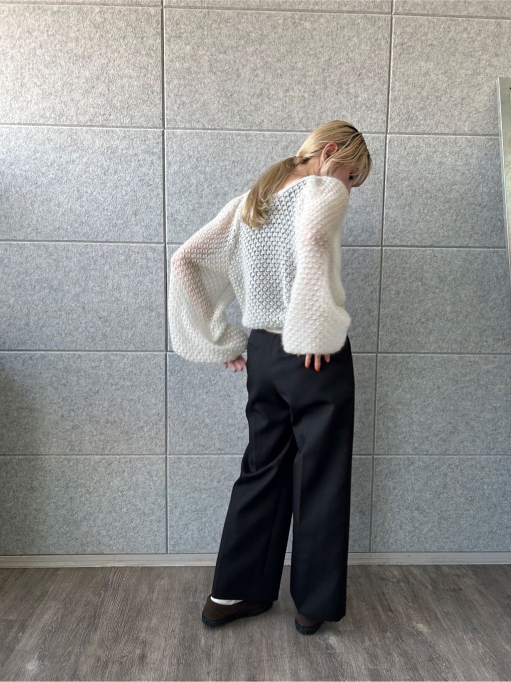 honoka Aさんの「CODE A｜2way sheer mohair pullover」を使ったコーディネート