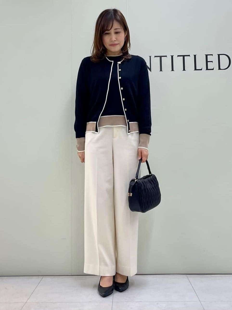 Sakaiさんの「UNTITLED｜◆【アンサンブル可能/6色展開】スパンレーヨン プルオーバーニット」を使ったコーディネート