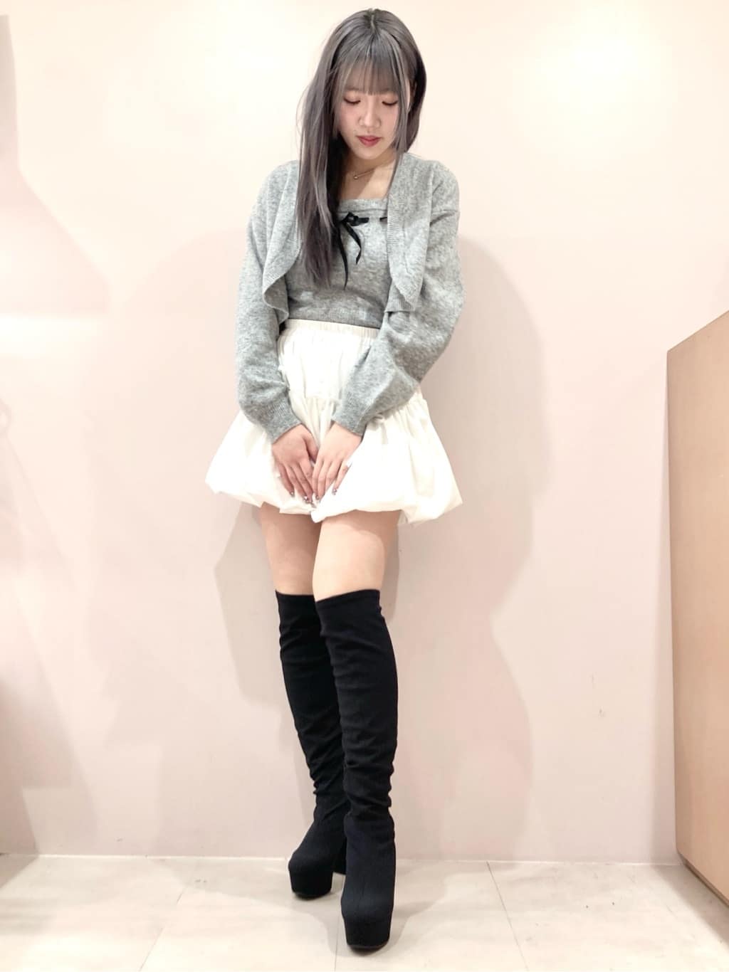 ❤︎HIME❤︎さんの「ESPERANZA｜厚底ラク盛りニーハイブーツ」を使ったコーディネート