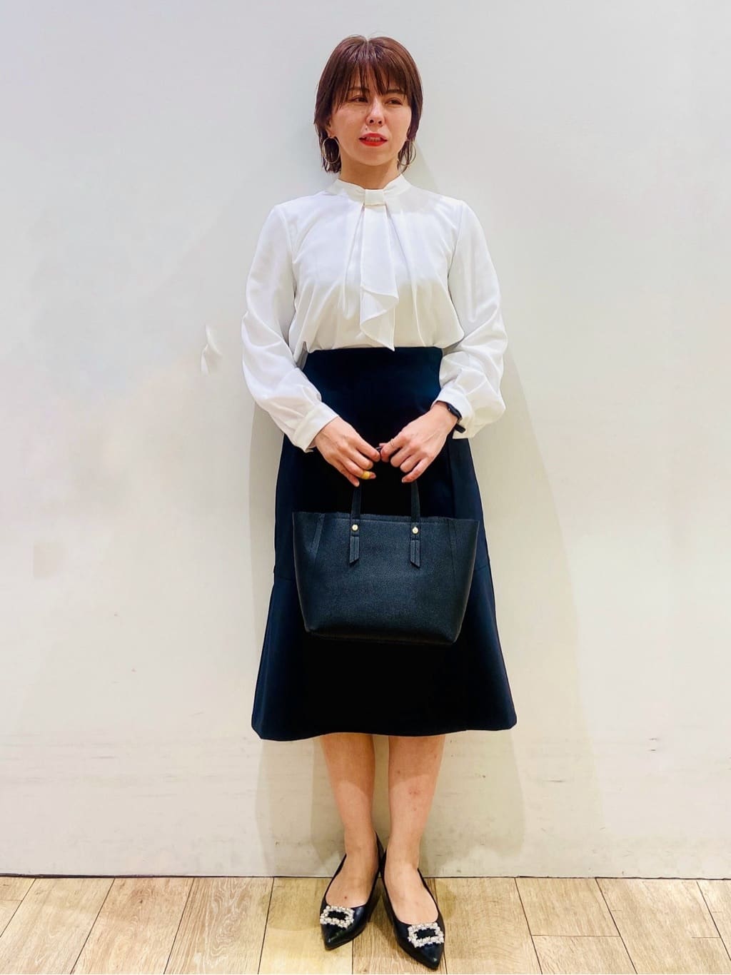 YUKOさんの「index｜《5色展開／S-LLサイズ》ストレッチマーメイドスカート／セットアップ対応【洗濯機洗い可／イージーケ」を使ったコーディネート
