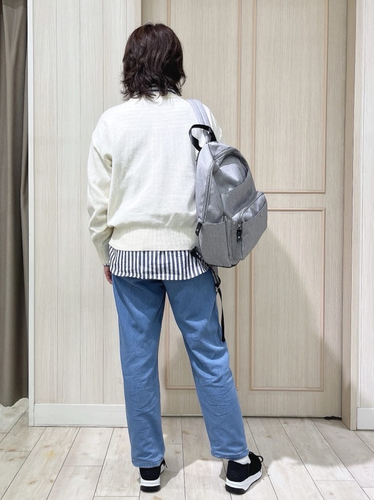 kaneさんの「SHOO･LA･RUE｜◆【洗える/S-LL/ちくちくしにくい】大人のための ロゴ入りスウェットライクニット」を使ったコーディネート