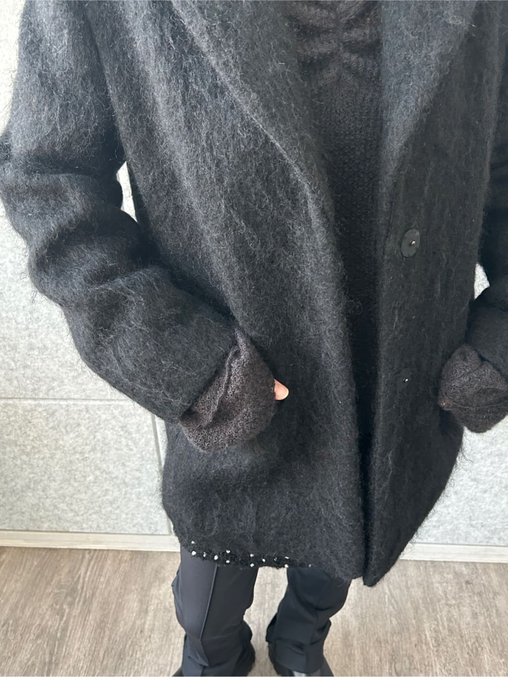 yukoさんの「CODE A｜shaggy jacket coat」を使ったコーディネート