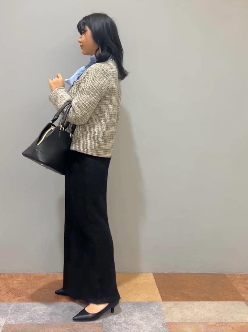 ひらのみさんの「THE SHOP TK｜◆【ONOFF活躍/セレモニー/通勤】ツイードノーカラージャケット/洗える」を使ったコーディネート
