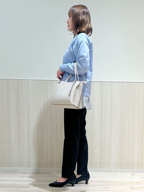 maasaさんの「SHOO･LA･RUE｜◆【S-LL/洗える】顔回りすっきりガーター編み切り替えニット」を使ったコーディネート
