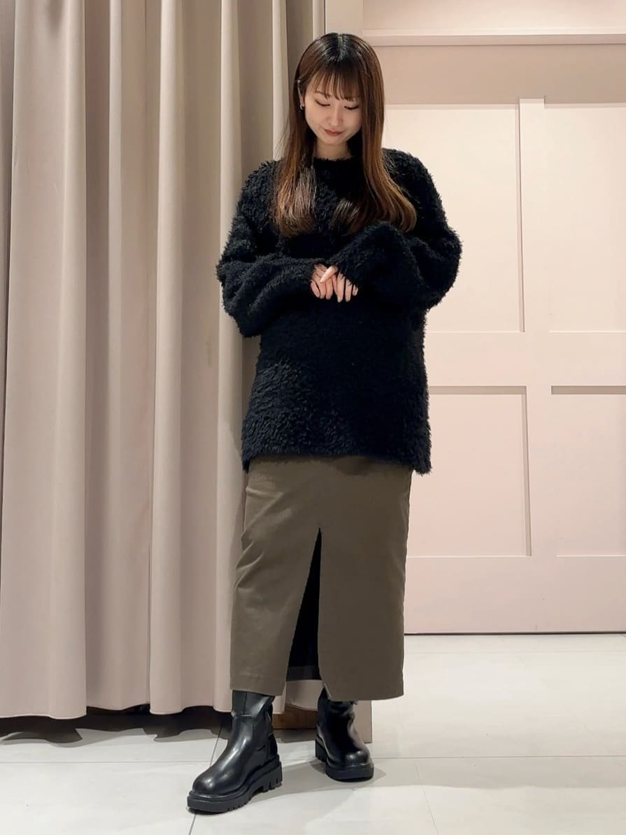 RINAさんの「ESPERANZA｜晴雨兼用タンクソールロングブーツ」を使ったコーディネート