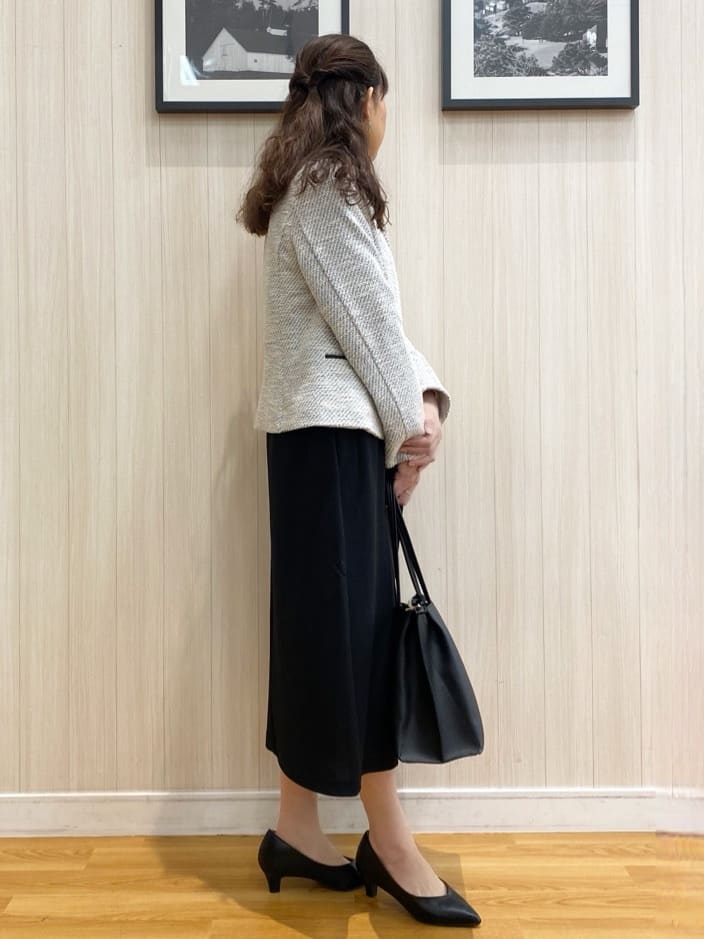 natsuさんの「SHOO･LA･RUE｜◆【S-3L】セレモニーからデイリーにも 軽くて柔らかくて着心地の良い カットツイードジャケット」を使ったコーディネート