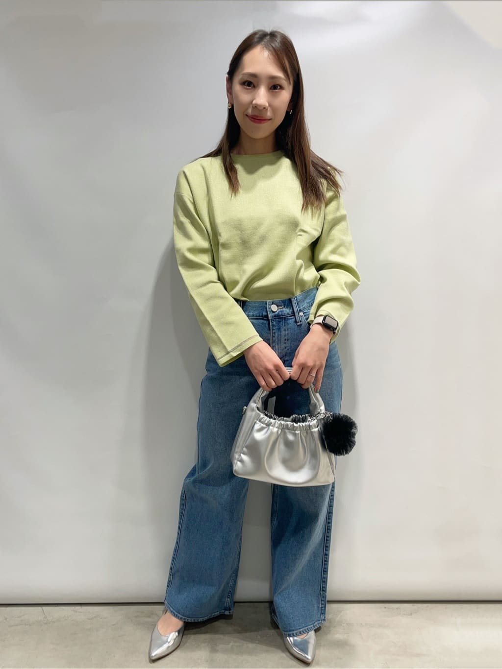 sayaさんの「OPAQUE.CLIP｜◆ラメシアーラインニット【洗濯機洗い可】」を使ったコーディネート