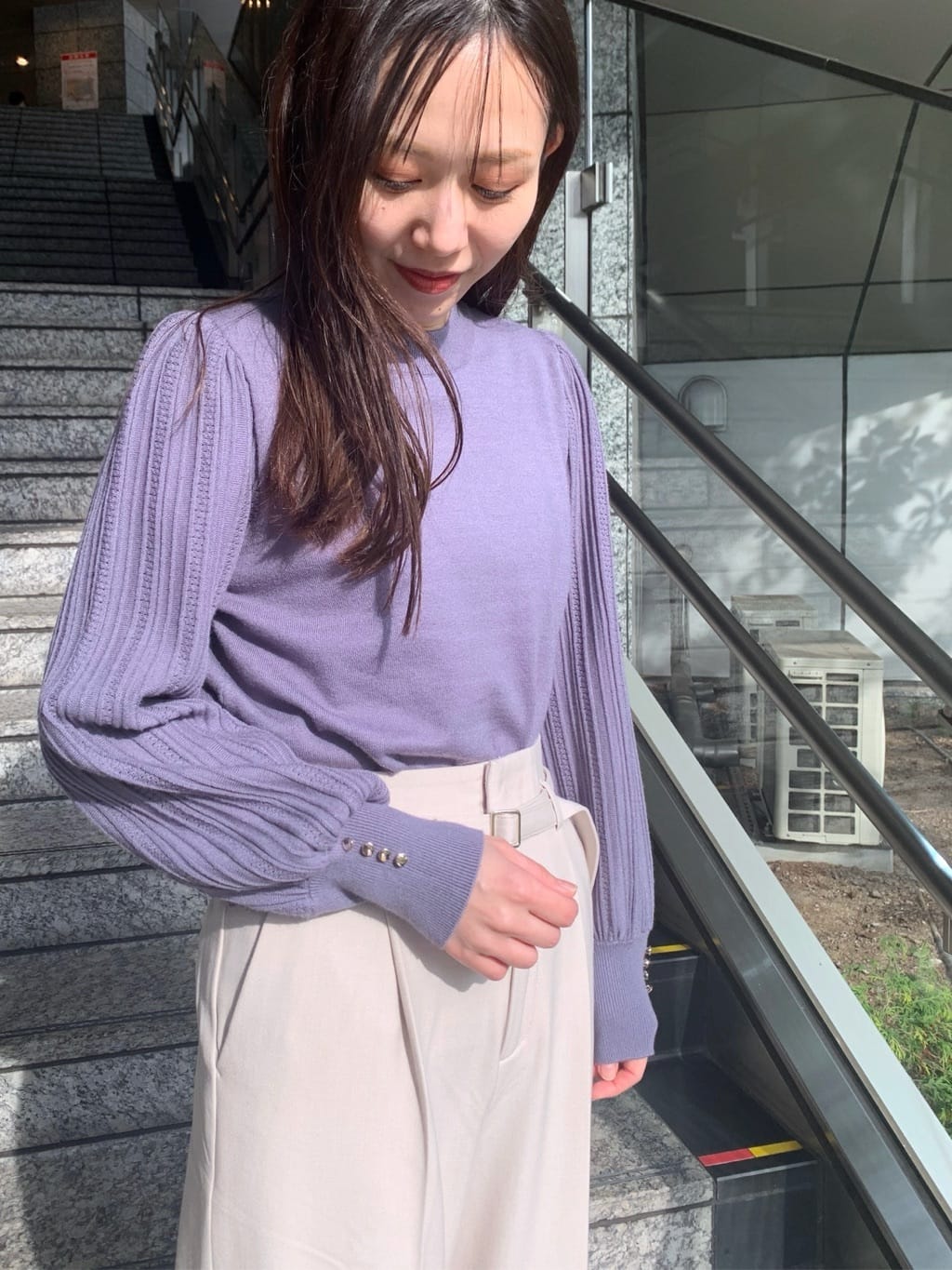 marinaさんの「index｜◆パターンスリーブハイネックニット【洗濯機洗い可】」を使ったコーディネート