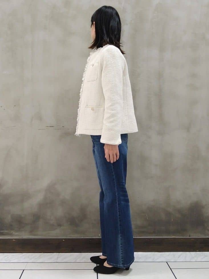 shioさんの「grove｜◆フリンジツイードジャケット」を使ったコーディネート