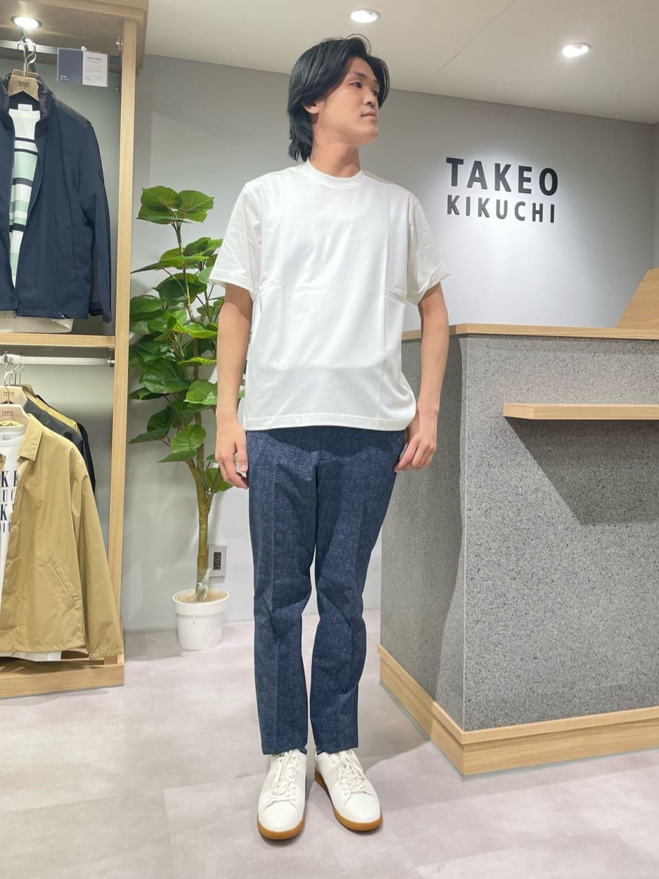 TAKE✳︎さんの「TAKEO KIKUCHI｜【抗菌防臭】COOL DOTS（R）ドビープリント ジャケット」を使ったコーディネート