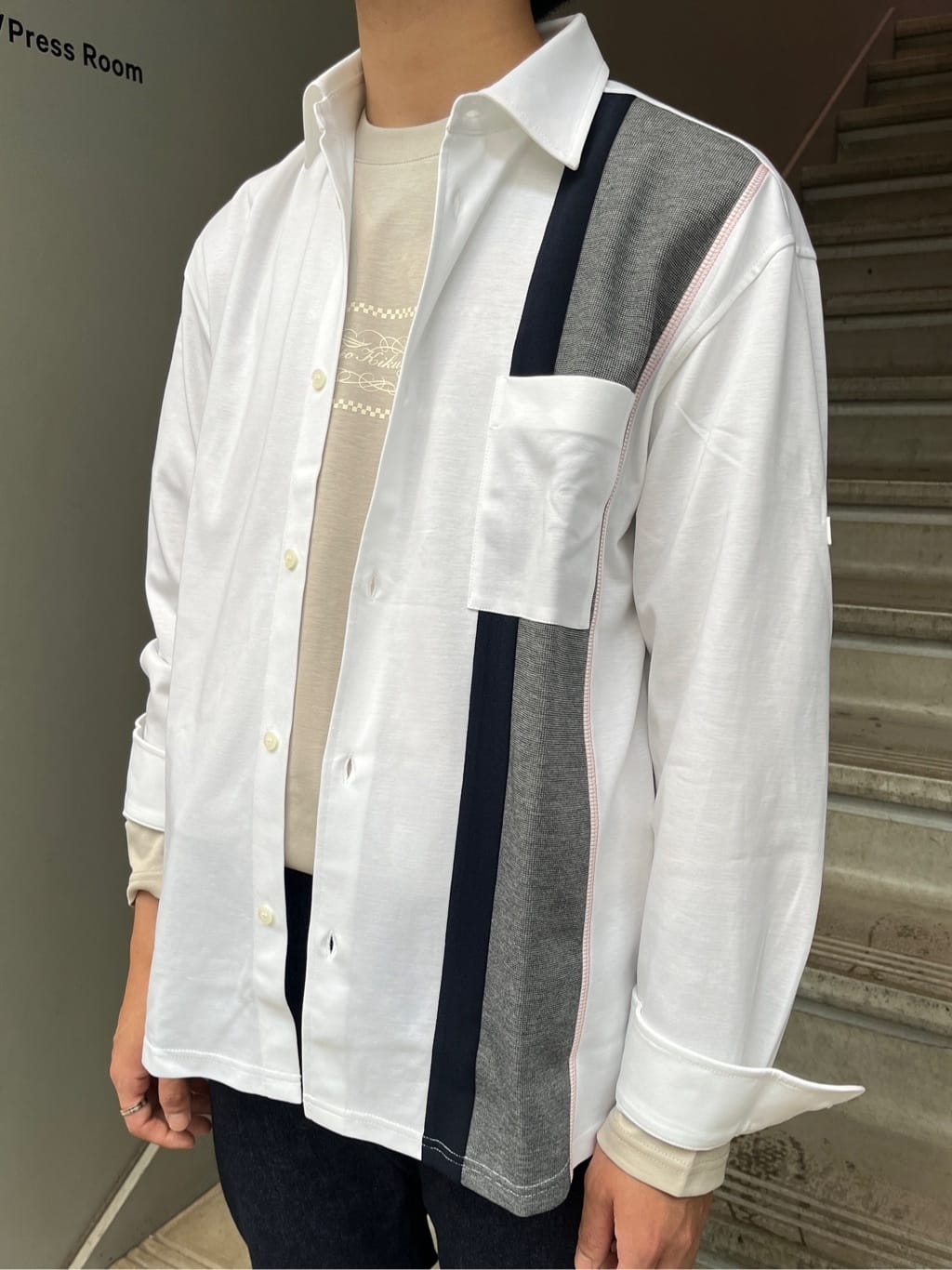 Namikiさんの「TAKEO KIKUCHI｜【モンスターストレッチ】日本製 ワンウォッシュ デニムパンツ」を使ったコーディネート