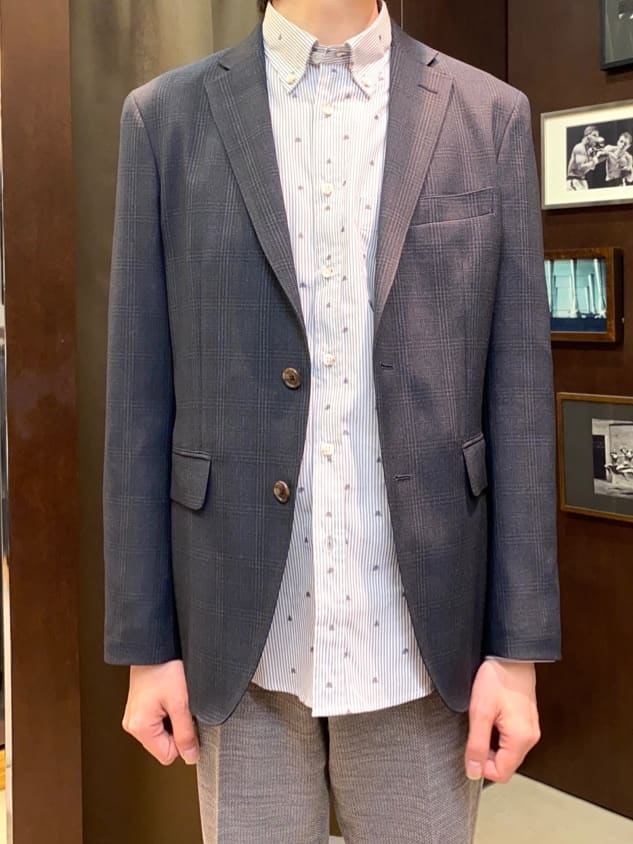 コバヤシさんの「TAKEO KIKUCHI｜ハットモチーフ ジャカード ストライプ シャツ」を使ったコーディネート