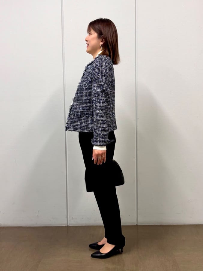 SaKiさんの「UNTITLED｜◆【入卒/セレモニー/通勤】ラメツイード ノーカラージャケット」を使ったコーディネート