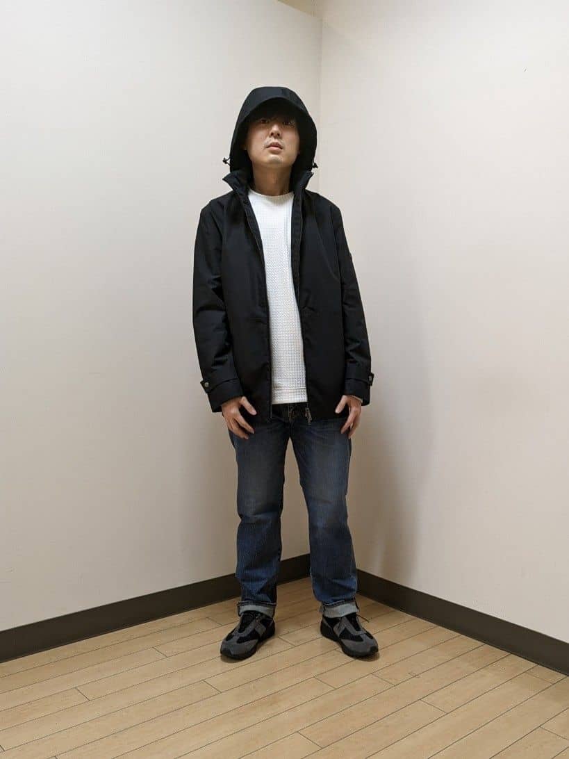 あきやまさんの「TAKEO KIKUCHI｜【モンスターストレッチ】日本製 ウォッシュド デニムパンツ」を使ったコーディネート