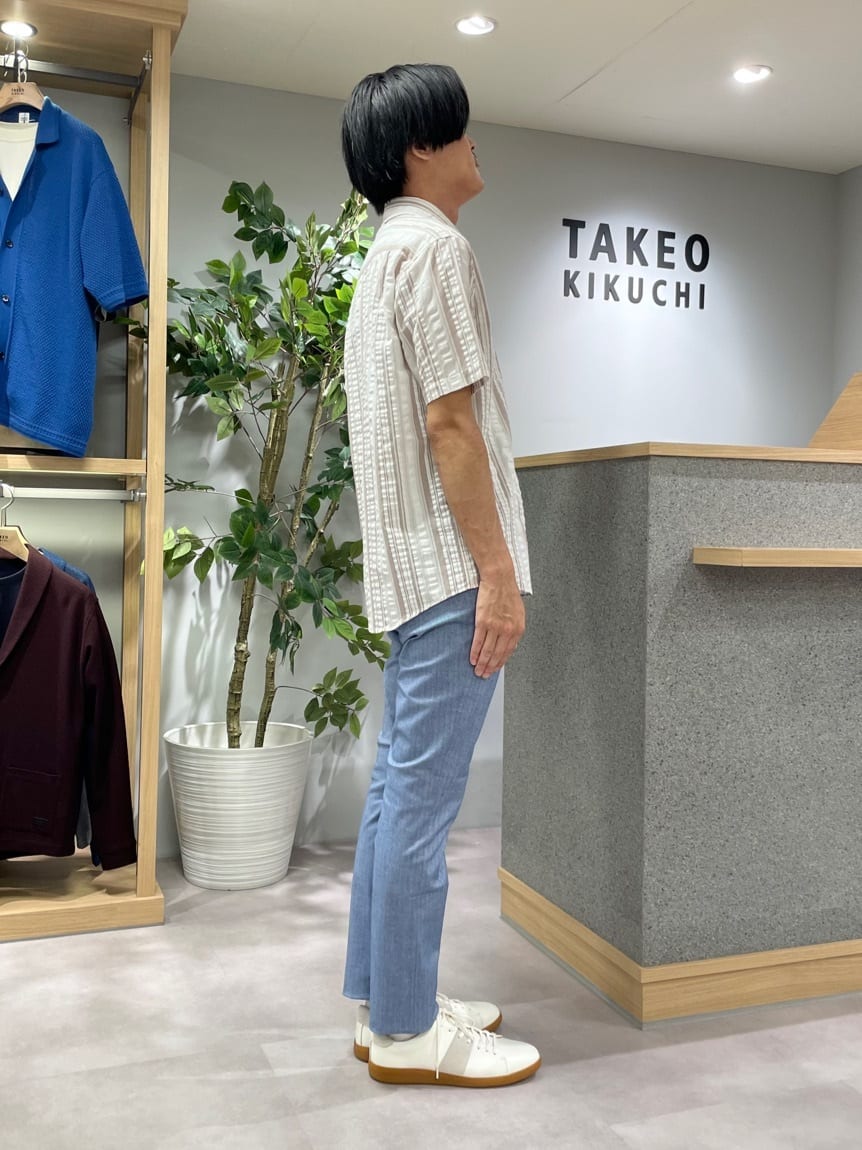 TAKE✳︎さんの「TAKEO KIKUCHI｜【Made in JAPAN】播州織 ヘリンボン ストレート パンツ」を使ったコーディネート