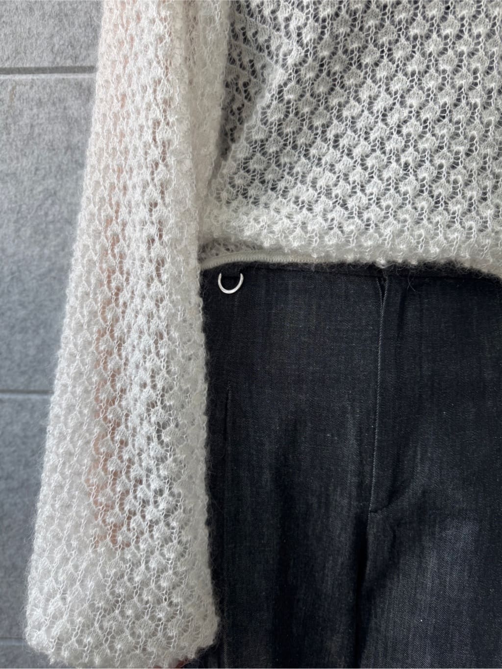 uchi__yamaさんの「CODE A｜2way sheer mohair pullover」を使ったコーディネート