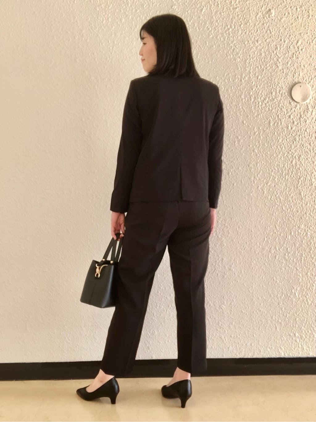 Tsuruさんの「SHOO･LA･RUE｜◆【洗える/S-3L/セットアップ可】セレモニーや通勤に カットジョーゼット Vネックジャケット」を使ったコーディネート