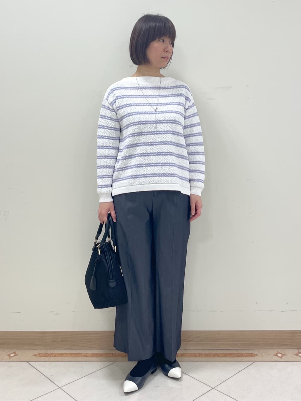 hanaさんの「Reflect｜◆ボートネックボーダーニット」を使ったコーディネート