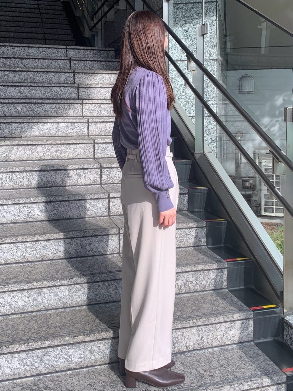 marinaさんの「index｜◆パターンスリーブハイネックニット【洗濯機洗い可】」を使ったコーディネート