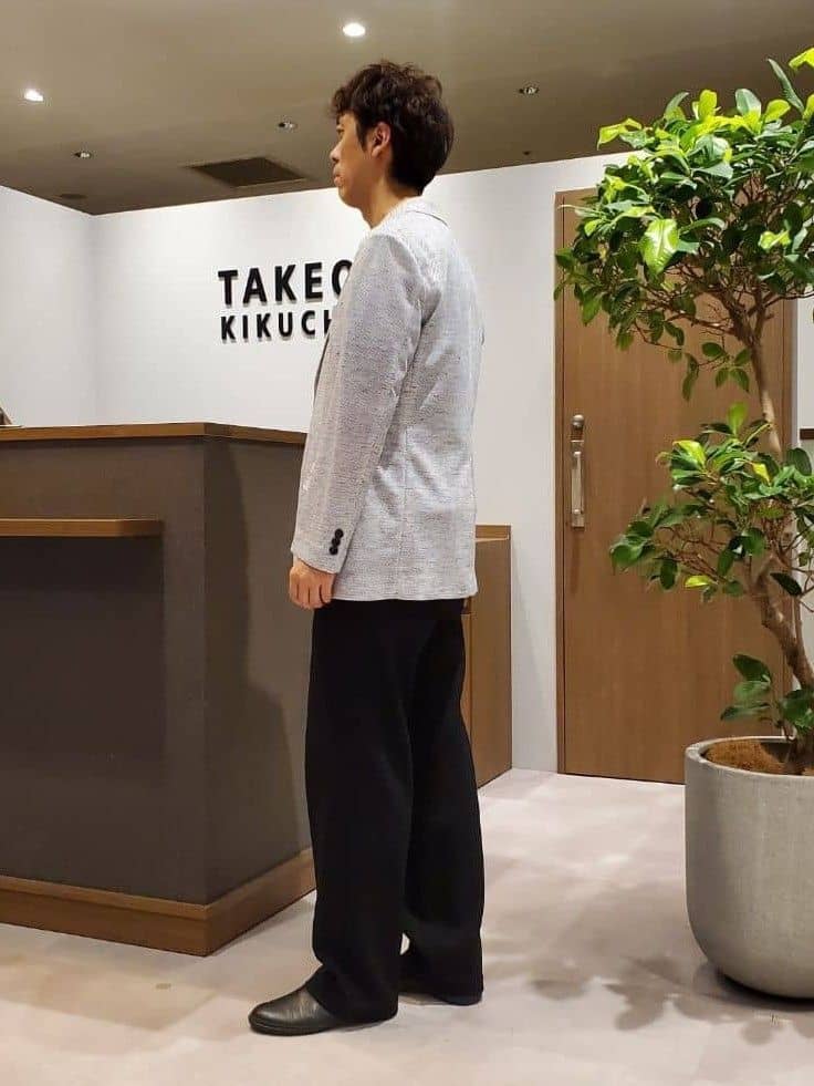 ishidaさんの「TAKEO KIKUCHI｜【尾州織】リネンブレンド メッシュ ジャケット」を使ったコーディネート