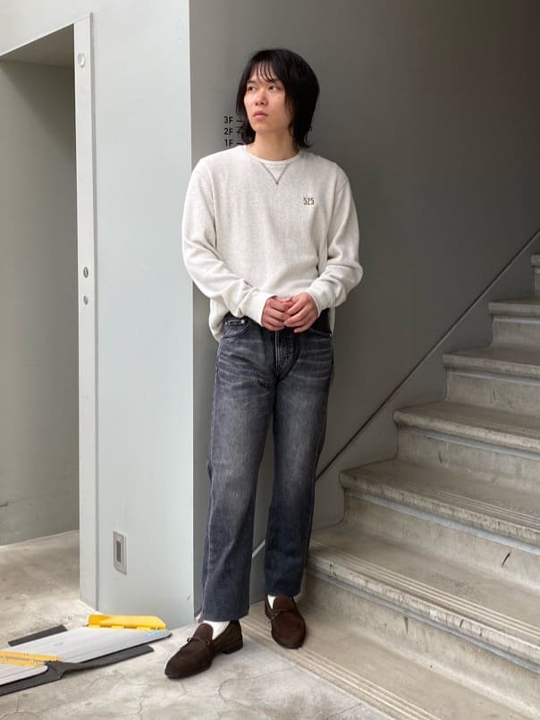 hazuさんの「TAKEO KIKUCHI｜【モンスターストレッチ】日本製 ウォッシュド デニムパンツ」を使ったコーディネート