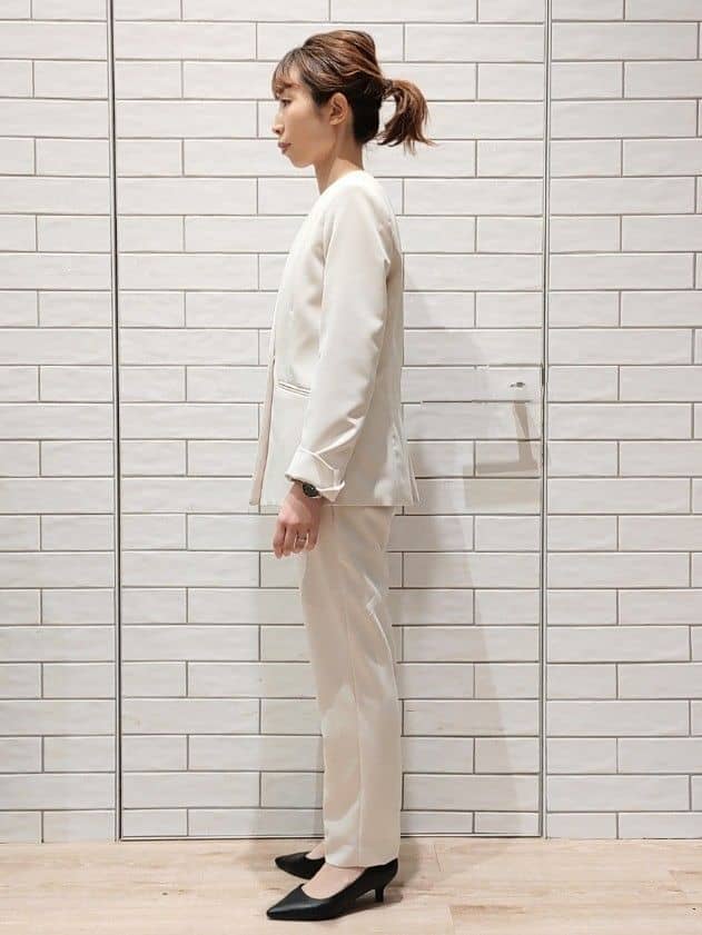 ryonさんの「OPAQUE.CLIP｜《通勤／セットアップ対応》Vネックジャケット／ダブルクロス【洗濯機洗い可】」を使ったコーディネート