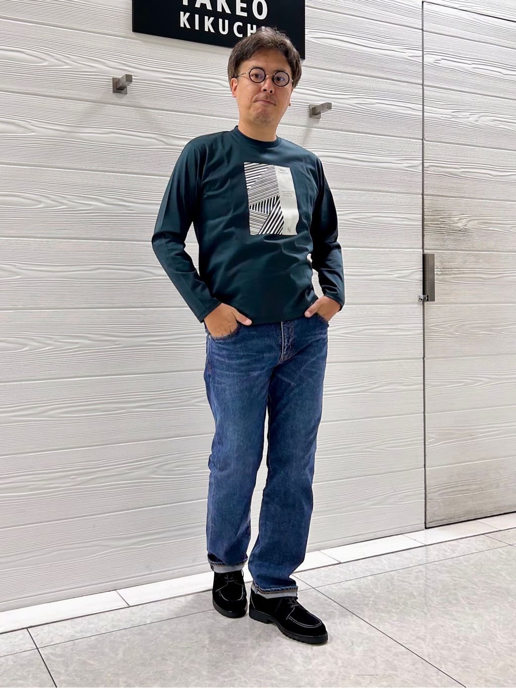 すーさんの「TAKEO KIKUCHI｜【モンスターストレッチ】日本製 ウォッシュド デニムパンツ」を使ったコーディネート