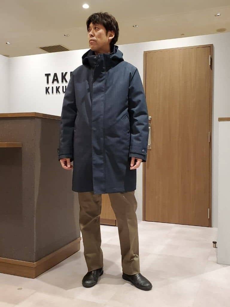 ishidaさんの「TAKEO KIKUCHI｜【3WAY】ハウンズトゥース ダウンライナー コート」を使ったコーディネート