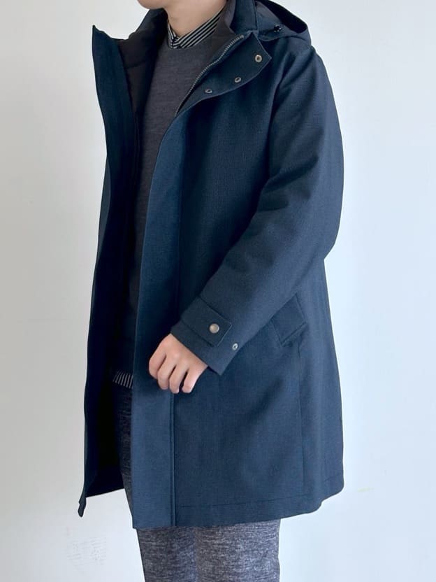 イッシーさんの「TAKEO KIKUCHI｜【3WAY】ハウンズトゥース ダウンライナー コート」を使ったコーディネート