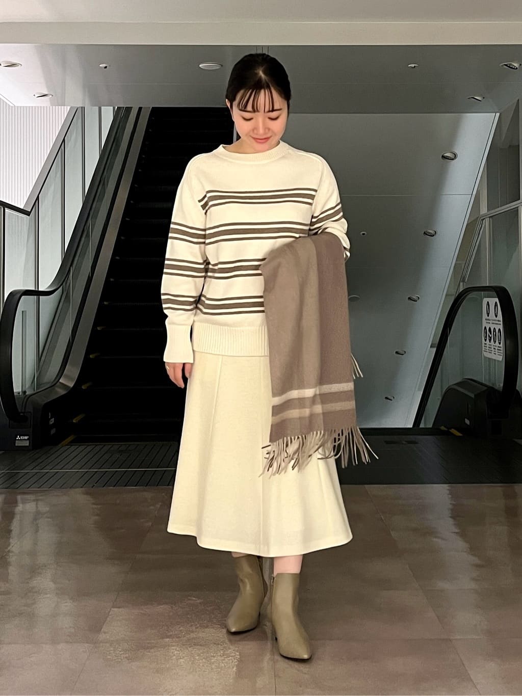 ちりんさんの「UNTITLED｜◆【洗える/体型カバー】コットンウールプルオーバーニット」を使ったコーディネート