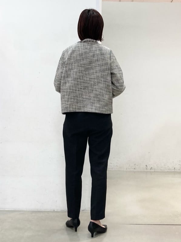fujiさんの「THE SHOP TK｜◆【ONOFF活躍/セレモニー/通勤】ツイードノーカラージャケット/洗える」を使ったコーディネート