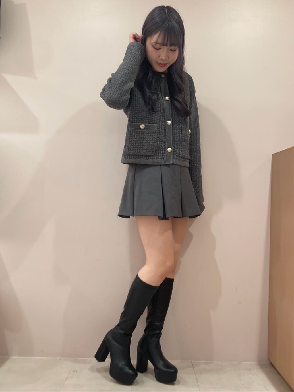❤︎HIME❤︎さんの「ESPERANZA｜【ラク盛り/約12cm】ラク盛り厚底ロングブーツ」を使ったコーディネート