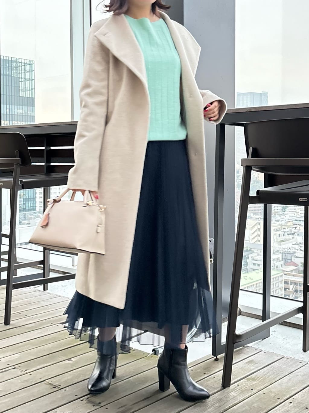 いくみさんの「UNTITLED｜【日本製／2WAY衿】スタンドカラー ロングコート」を使ったコーディネート