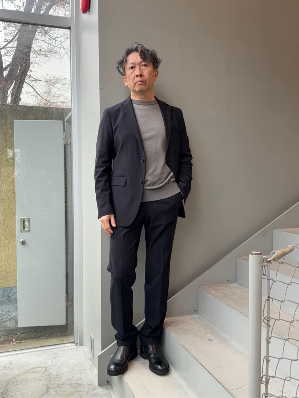 デザイナーTAKEman さんの「TAKEO KIKUCHI｜【360&deg;ストレッチ／セットアップ対応】None Of Stress パンツ」を使ったコーディネート