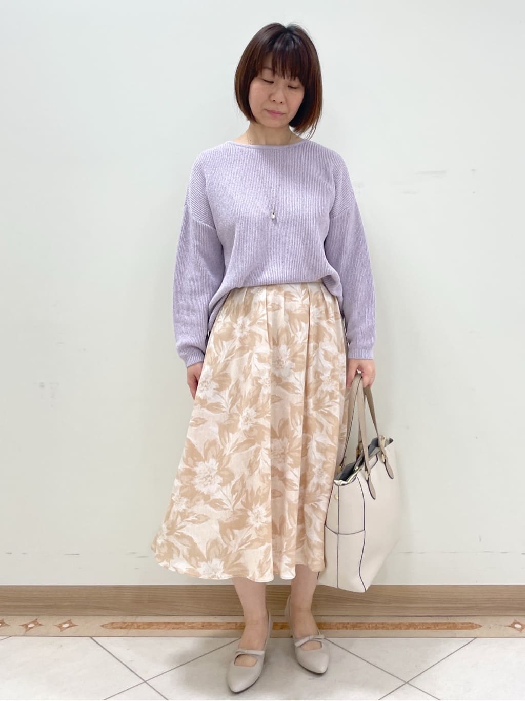 hanaさんの「Reflect｜◆【夏SALE】クルーネックミックスカラーニット」を使ったコーディネート