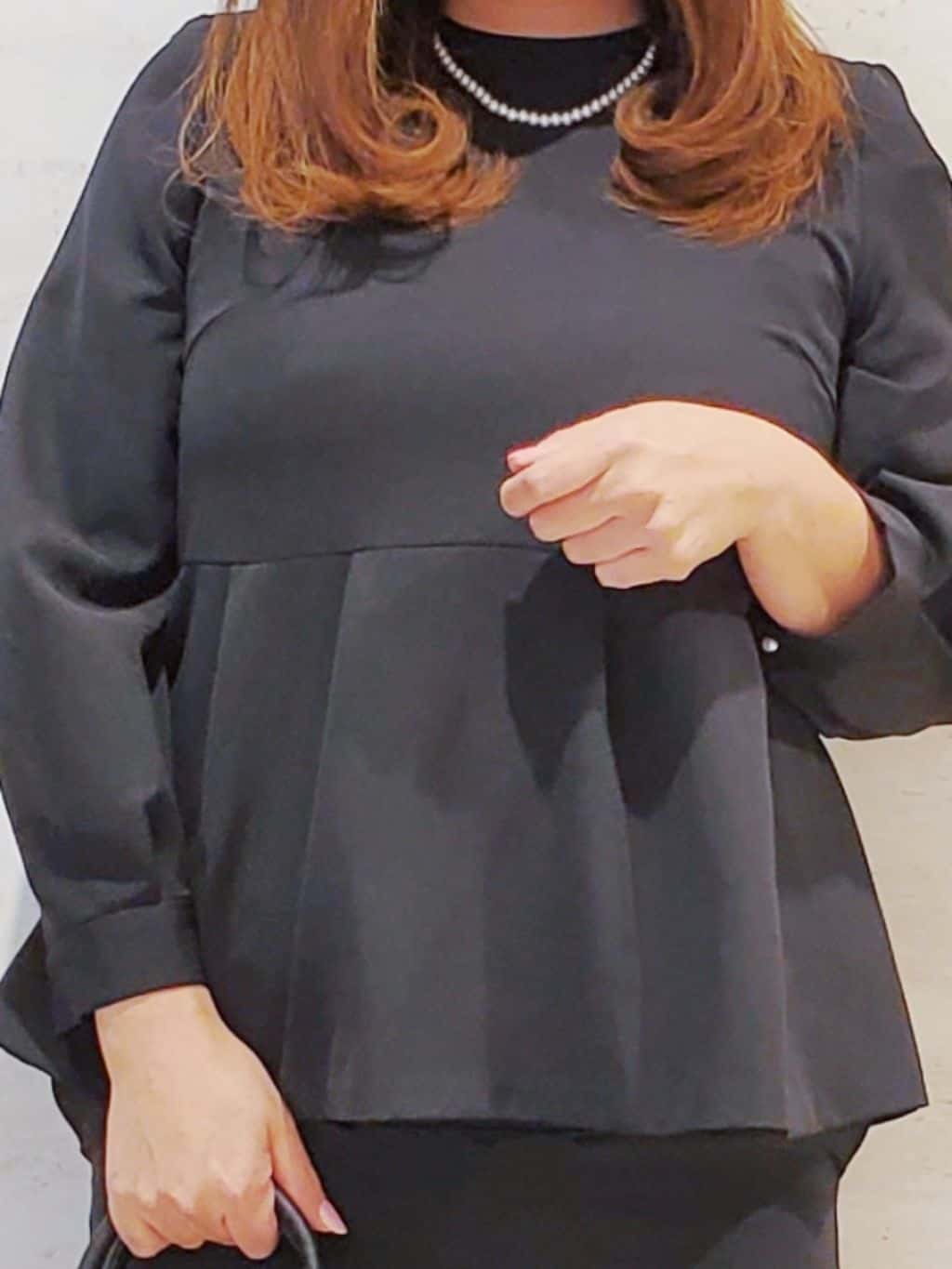 ひさえさんの「OPAQUE.CLIP｜◆《通勤・セレモニー／セットアップ対応》ペプラムブラウス／ダブルクロス【洗濯機洗い可】」を使ったコーディネート