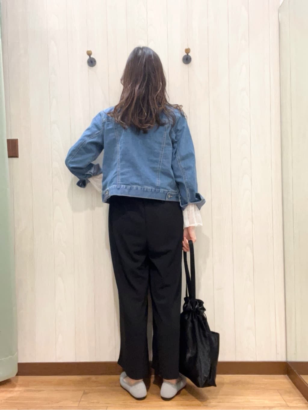 カンチャンさんの「SHOO･LA･RUE｜◆【S-LL】重ね着コーデで差をつける お袖チュールリブトップス」を使ったコーディネート
