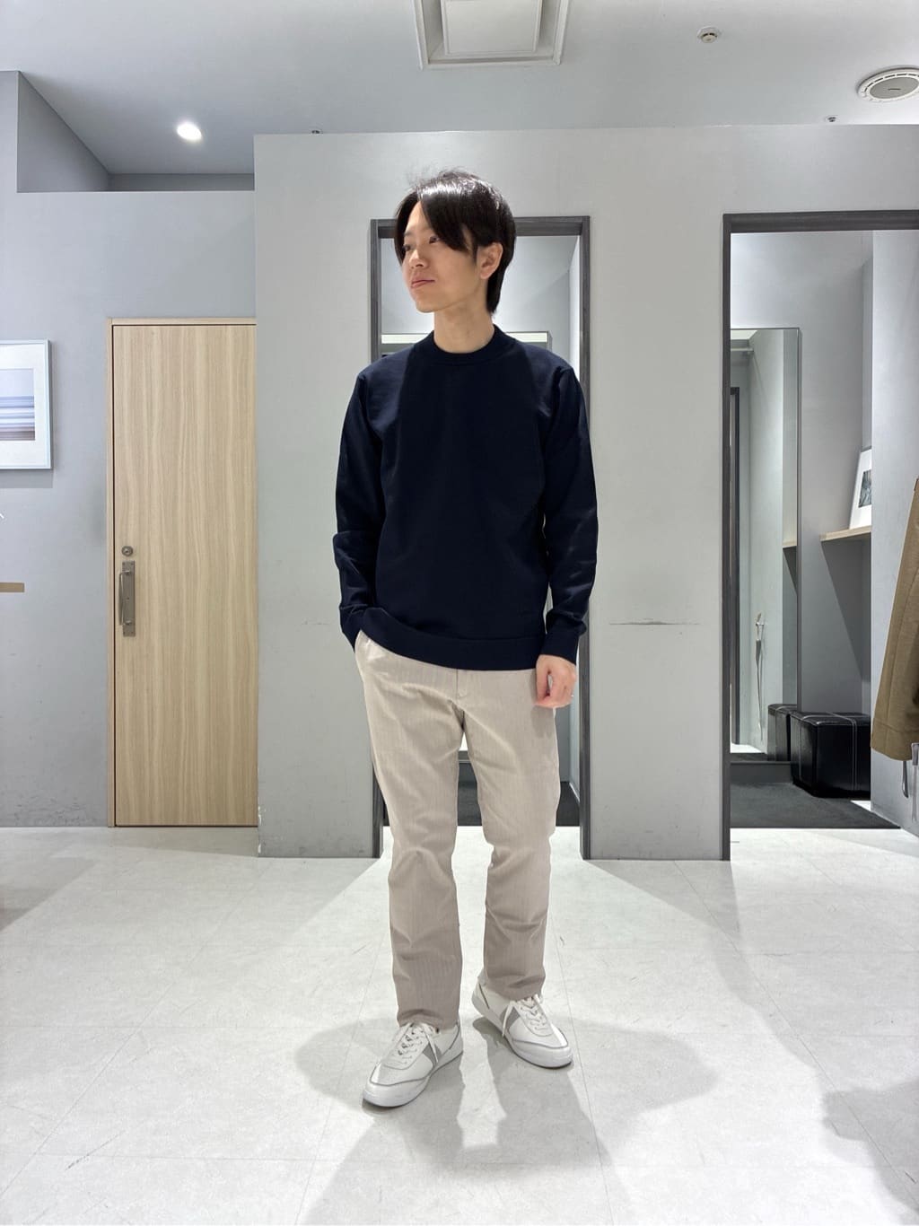 わいずみさんの「TAKEO KIKUCHI｜【全7サイズ&times;8色展開！】トップマルチヘリンボン パンツ」を使ったコーディネート